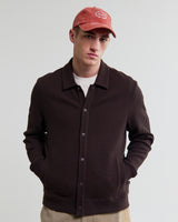 wax london men's Hays - Dark Brown Structured Waffle Overshirt