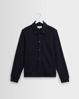 wax london men's Hays - Navy Structured Waffle Overshirt