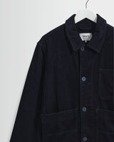 wax london men's Healey - Navy Corduroy Chore Jacket