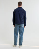wax london men's Healey - Navy Organic Cotton Chore Jacket