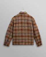 wax london men's Heath - Natural And Tan Drawn Check Jacket