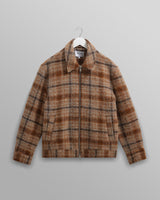wax london men's Heath - Natural And Tan Drawn Check Jacket