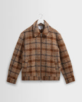 wax london men's Heath - Natural And Tan Drawn Check Jacket