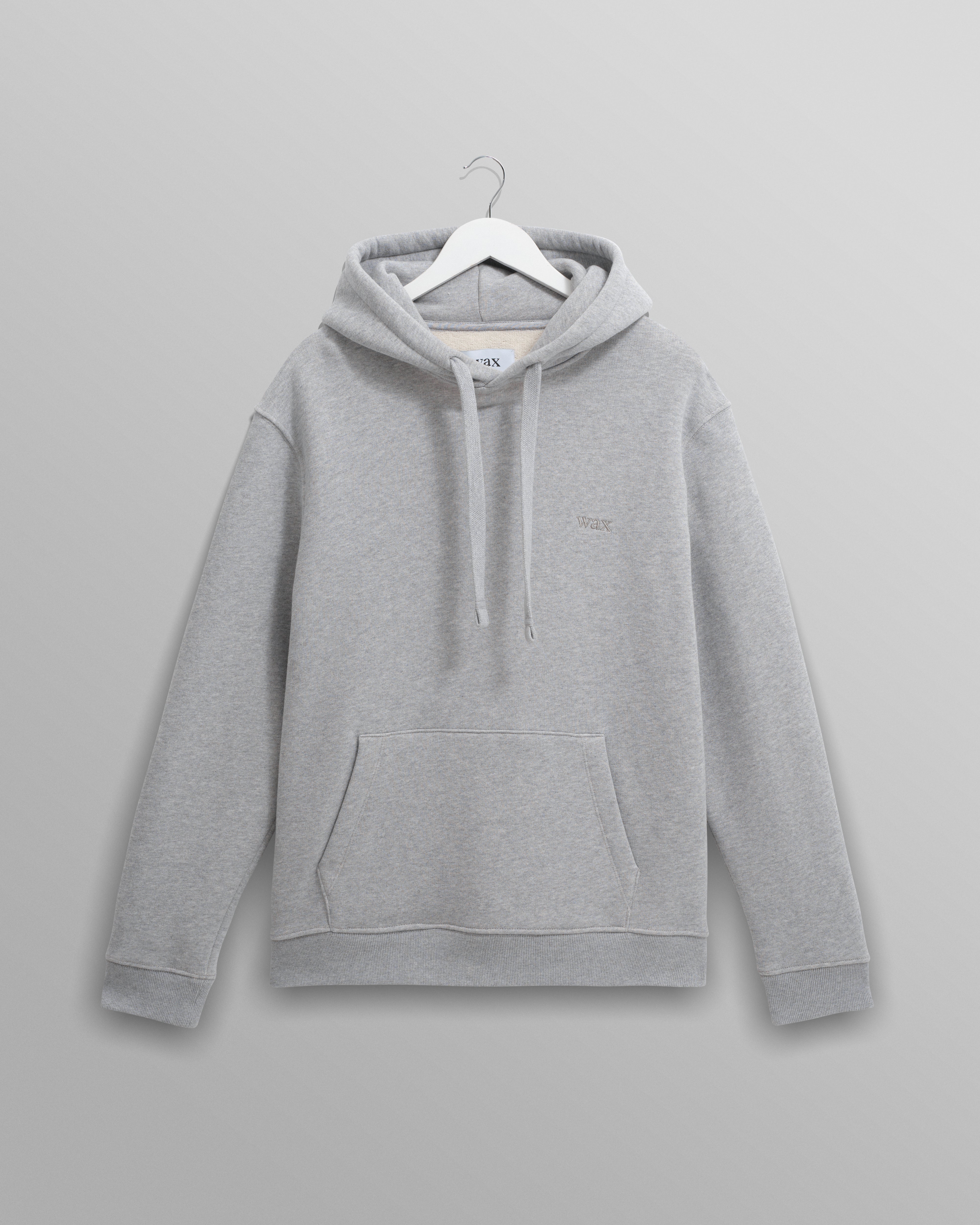 Men's Heather Grey Brushed Organic Cotton Hoodie Wax London
