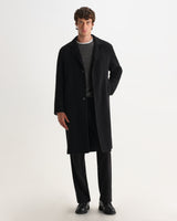 wax london men's Hugo - Black Double Face Wool Coat