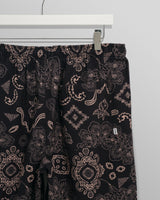 wax london men's Hutton - Black And Beige Paisley Floral Lounge Trouser