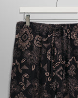 wax london men's Hutton - Black And Beige Paisley Floral Lounge Trouser