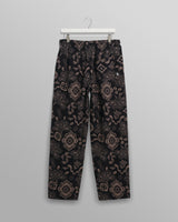 wax london men's Hutton - Black And Beige Paisley Floral Lounge Trouser