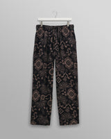 wax london men's Hutton - Black And Beige Paisley Floral Lounge Trouser
