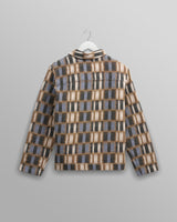wax london men's Iggy - Beige And Blue Ombre Grid Jacket