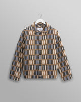 wax london men's Iggy - Beige And Blue Ombre Grid Jacket