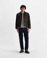 wax london men's Iggy - Black And Khaki Chenille Jacquard Jacket