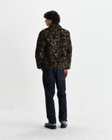 wax london men's Iggy - Black And Khaki Chenille Jacquard Jacket