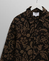 wax london men's Iggy - Black And Khaki Chenille Jacquard Jacket