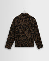 wax london men's Iggy - Black And Khaki Chenille Jacquard Jacket