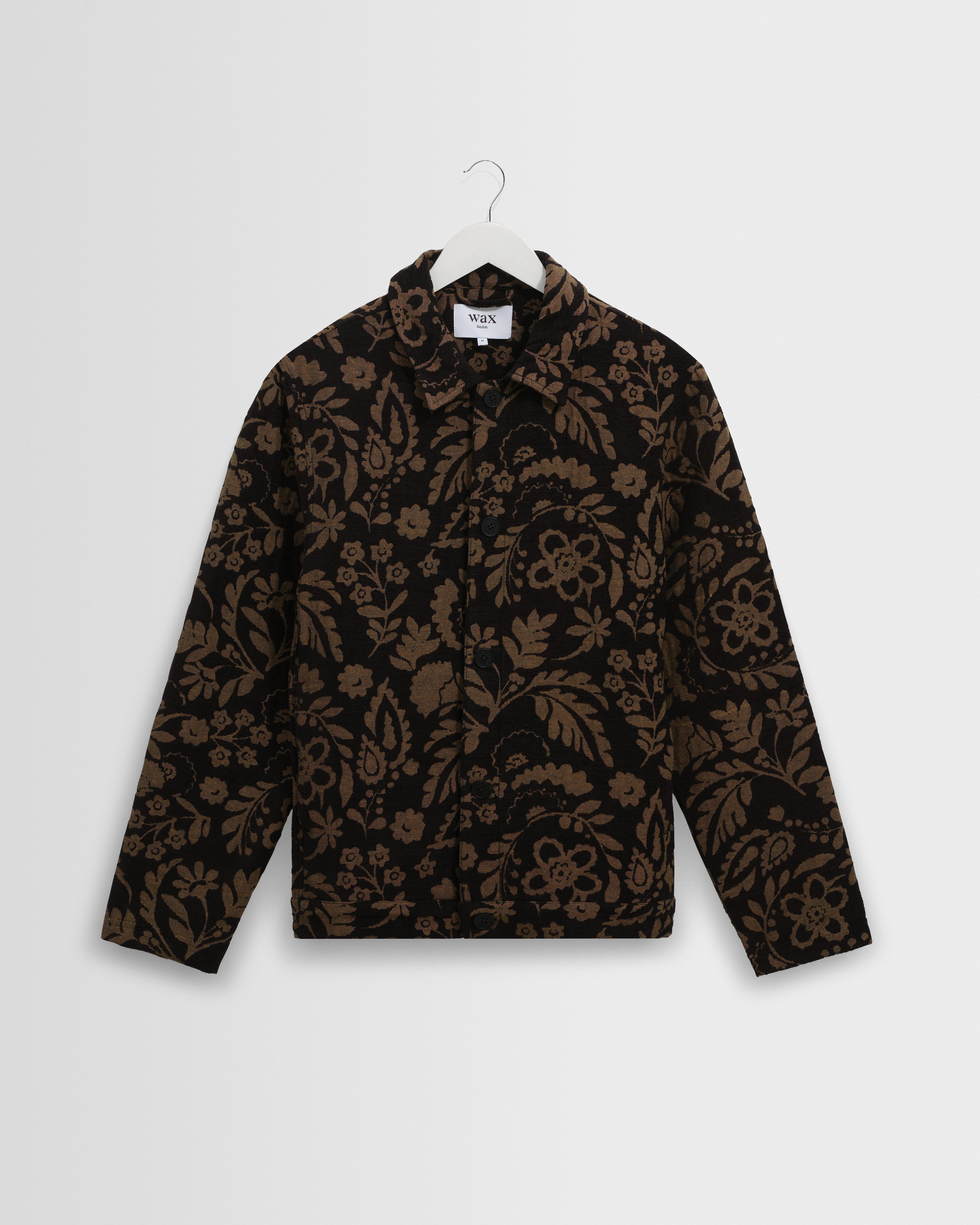 WAX LONDON IGGY JACKET JACQUARD 未使用タグ付き Men's Black And Khaki Chenille Jacquard Jacket | Wax London