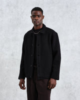 wax london men's Iggy - Black Knitted Wool Jacket