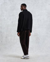 wax london men's Iggy - Black Knitted Wool Jacket