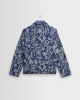 wax london men's Iggy - Blue And Ecru Floral Jacquard Jacket