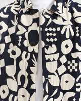 wax london men's Iggy - Navy And Ecru Spin Jacquard Jacket