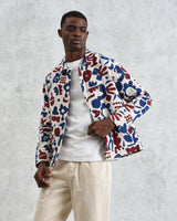 wax london men's Iggy - Red And Blue Spin Jacquard Jacket