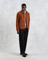 wax london men's Iggy - Rust Knitted Wool Jacket