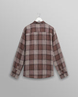 wax london men's Jaunt - Brown Check Linen Shirt