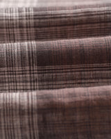 wax london men's Jaunt - Brown Check Linen Shirt