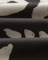 wax london men's Jay - Black And Ecru Printed Cotton Chore Jacket