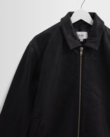 wax london men's Kendal - Black Leather Jacket