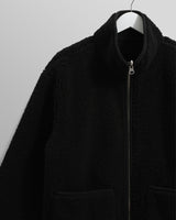 wax london men's Killick - Black Reversible Corduroy Borg Jacket