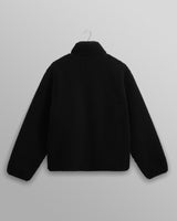 wax london men's Killick - Black Reversible Corduroy Borg Jacket