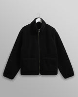 wax london men's Killick - Black Reversible Corduroy Borg Jacket