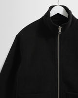 wax london men's Killick - Black Reversible Corduroy Borg Jacket