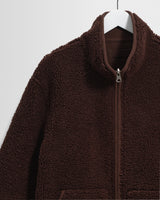 wax london men's Killick - Chocolate Brown Reversible Corduroy Borg Jacket