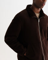 wax london men's Killick - Chocolate Brown Reversible Corduroy Borg Jacket