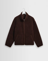 wax london men's Killick - Chocolate Brown Reversible Corduroy Borg Jacket