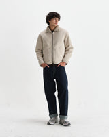 wax london men's Killick - Natural Reversible Corduroy Borg Jacket