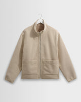 wax london men's Killick - Natural Reversible Corduroy Borg Jacket