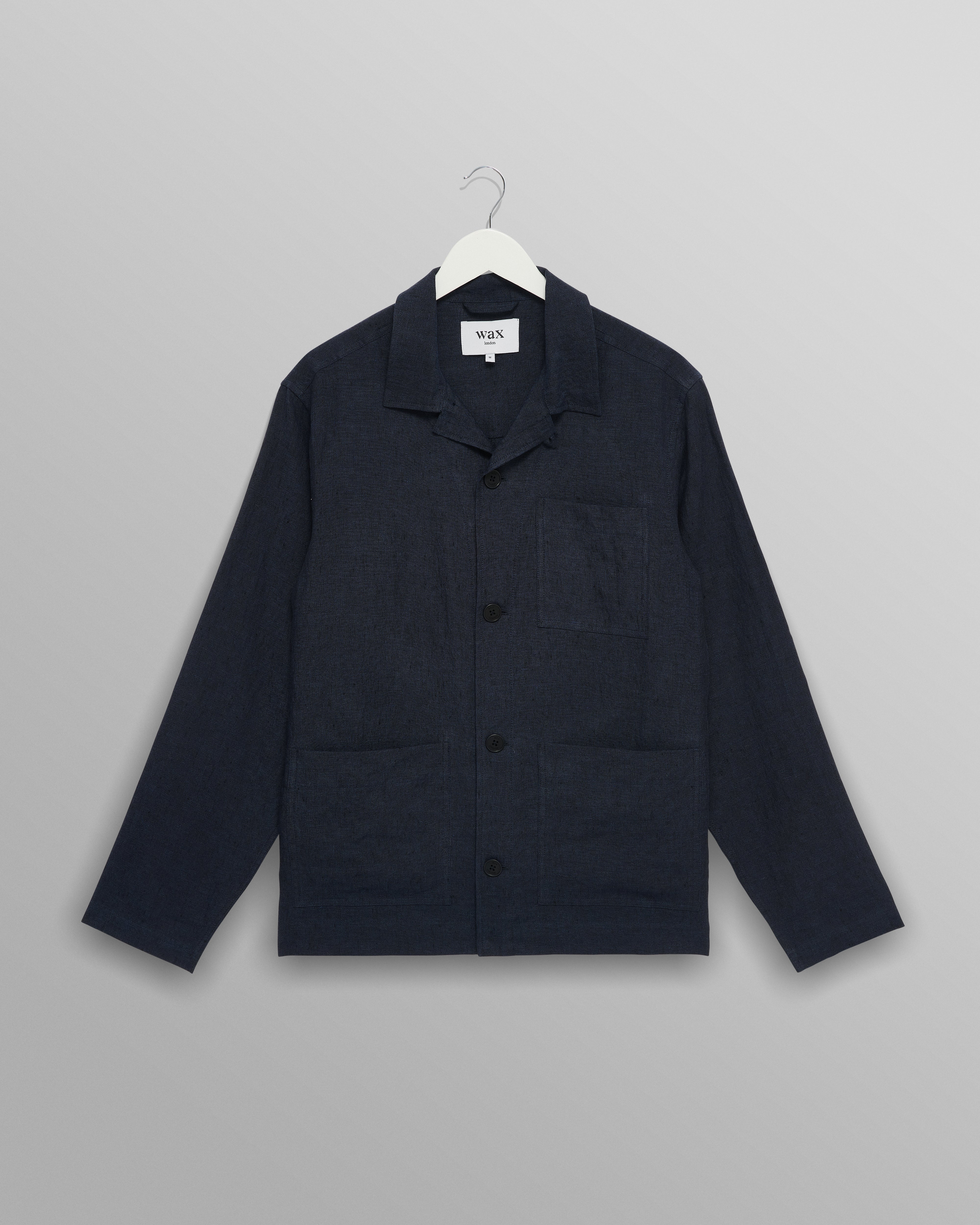 Men's Navy Washed Linen Jacket | Wax London