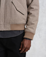wax london men's Knoll - Natural Wool Bomber Jacket