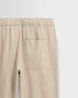 Kurt - Beige Washed Linen Relaxed Fit Trousers