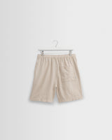 wax london men's Kurt - Washed Beige Linen Shorts