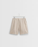 wax london men's Kurt - Washed Beige Linen Shorts