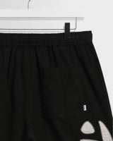 wax london men's Kurt - Black And Beige Abstract Applique Shorts