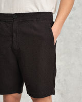 wax london men's Kurt - Black Honeycomb Cotton Shorts