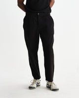 wax london men's Kurt - Black Organic Cotton Trousers