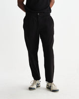 wax london men's Kurt - Black Organic Cotton Trousers