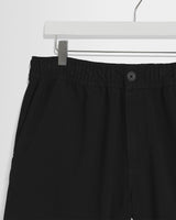 wax london men's Kurt - Black Organic Cotton Twill Shorts