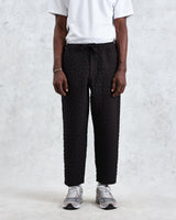 wax london men's Kurt - Black Petal Quilt Trousers